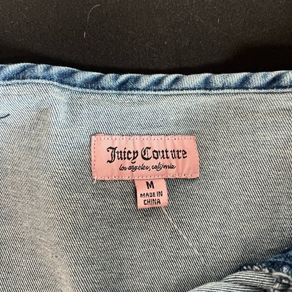 NWT Juicy Couture Denim Sweetheart Neckline mini Dress dark Wash size M NWT - Picture 10 of 13